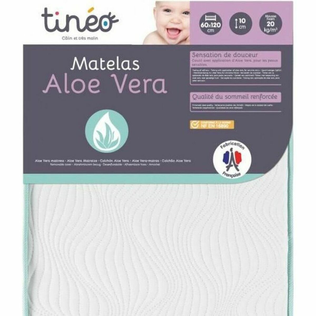 Tineo Matras Voor Kinderbed Tineo Aloe Vera 60 X 120 Cm