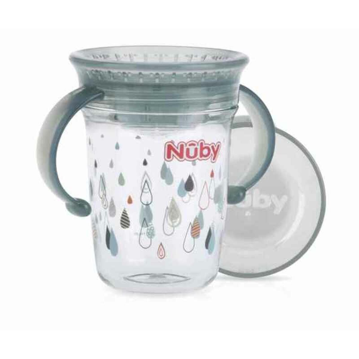 Nûby Trainingsglas Nûby Nv0414019Grey + 6 Maanden 360º Grijs 240 Ml